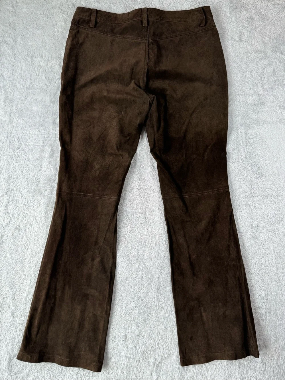 BB Dakota Brown Suede Leather Bootcut Lace Up Pants 13/14